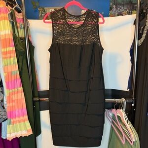 Dressbarn Collection size 22 Black Dress with Lace Top